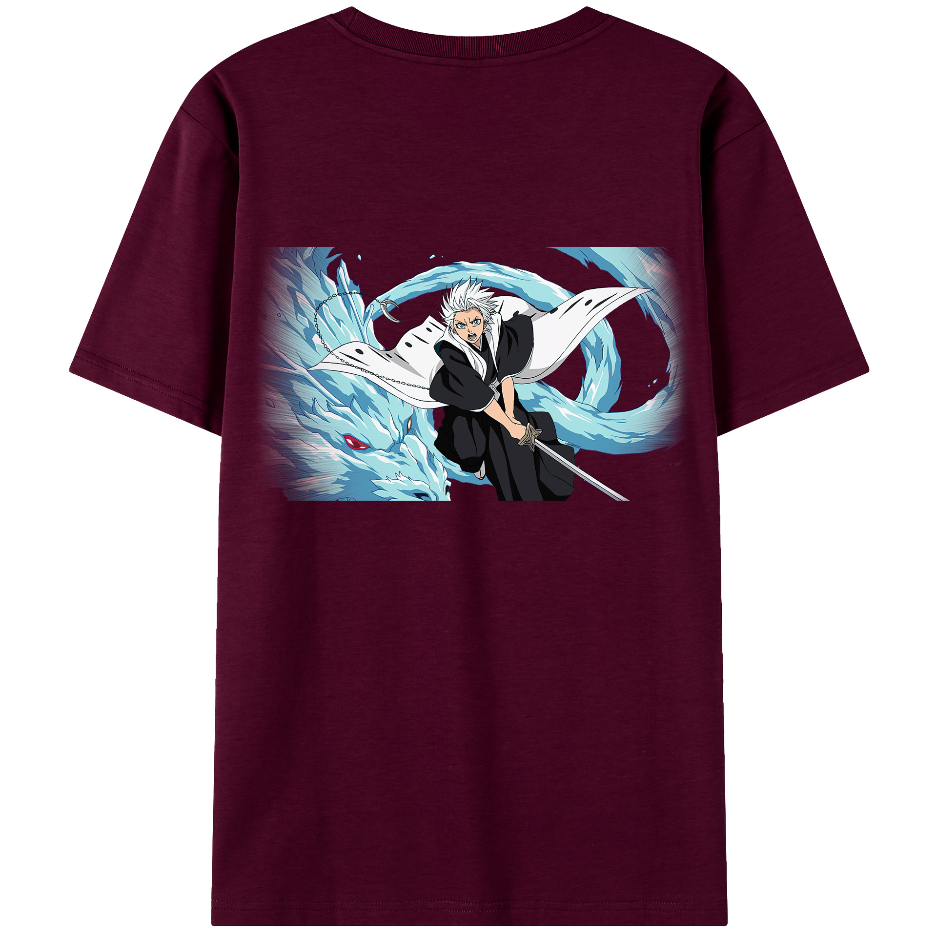（画像用） ブリーチ 日番谷冬獅郎（ひつがや とうしろう） BLEACH Hitsugaya Toushirou レディース半袖Tシャツ(バックプリント)